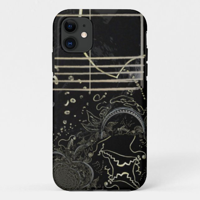 Capa Para iPhone 11 Abstrato Art Black (Verso)
