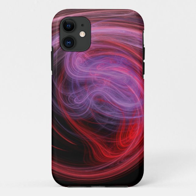 Capa Para iPhone 11 Abstrato Art Red Wave (Verso)
