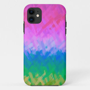 Capa Para iPhone 11 Abstrato azul e cor-de-rosa Pastel