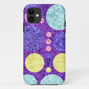 Capa Para iPhone 11 Abstrato Bolinhas Água amarela púrpura