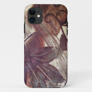 Capa Para iPhone 11 Abstrato Brown Floral Design 1