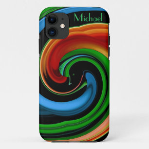 Capa Para iPhone 11 Abstrato Cartoon Colorido Face iPhone 5 Case