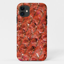 Capa Para iPhone 11 Abstrato claro vermelho com manchas e estilo torto