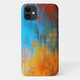 Capa Para iPhone 11 Abstrato colorido azul turquesa, laranja e vermelh