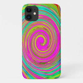 Capa Para iPhone 11 Abstrato cor-de-rosa e turquesa