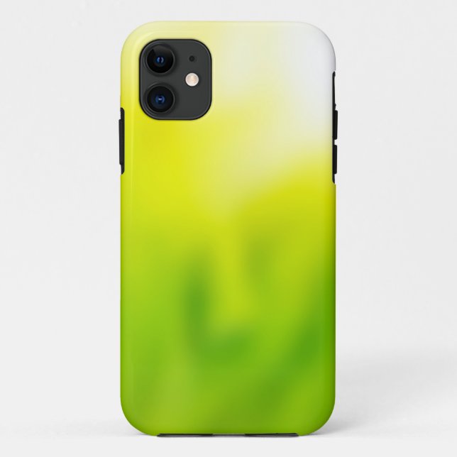Capa Para iPhone 11 Abstrato de desfoque verde amarelo (Verso)