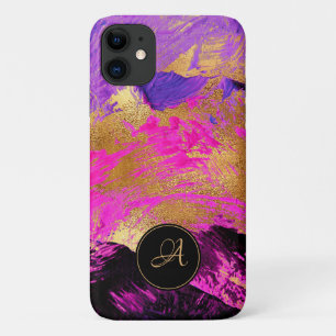 Capa Para iPhone 11 Abstrato de microfone, arte roxa, cor-de-rosa, bri