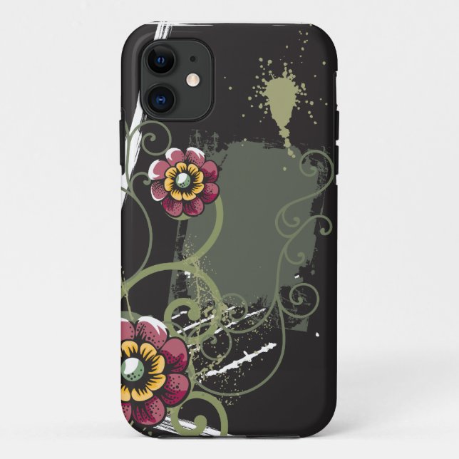 Capa Para iPhone 11 Abstrato Floral (Verso)