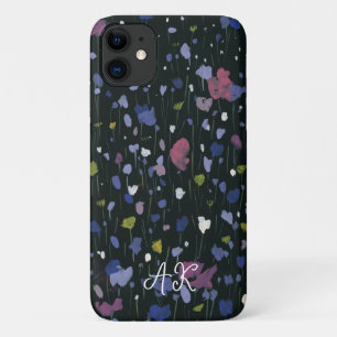 Capa Para iPhone 11 Abstrato Floral Colorida Seu Nome Monograma