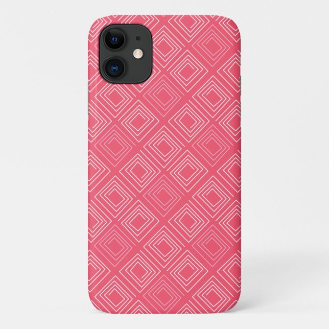 Capa Para iPhone 11 abstrato geométrico 60 rosa (Verso)