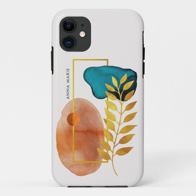 Capa Para iPhone 11 Abstrato Geométrico Médio-Século Moderno Minimalis (Verso)