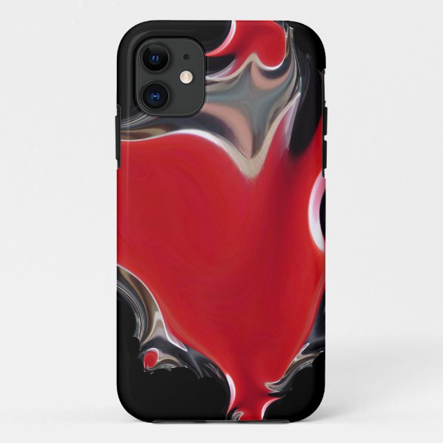 Capa Para iPhone 11 Abstrato Hearts Afire (Verso)