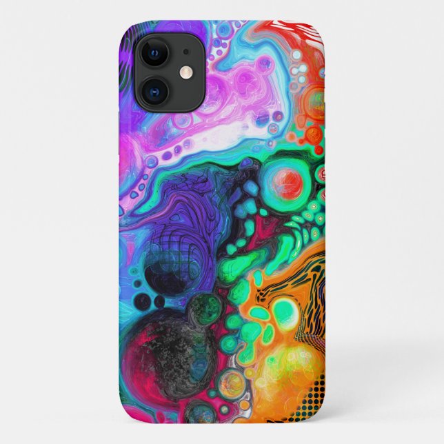 Capa Para iPhone 11 Abstrato Modern Fluid Art (Verso)