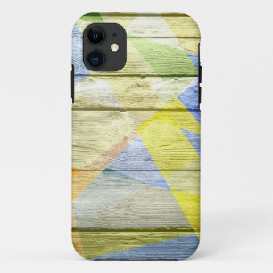 Capa Para iPhone 11 Abstrato Mosaico Madeira Pastel