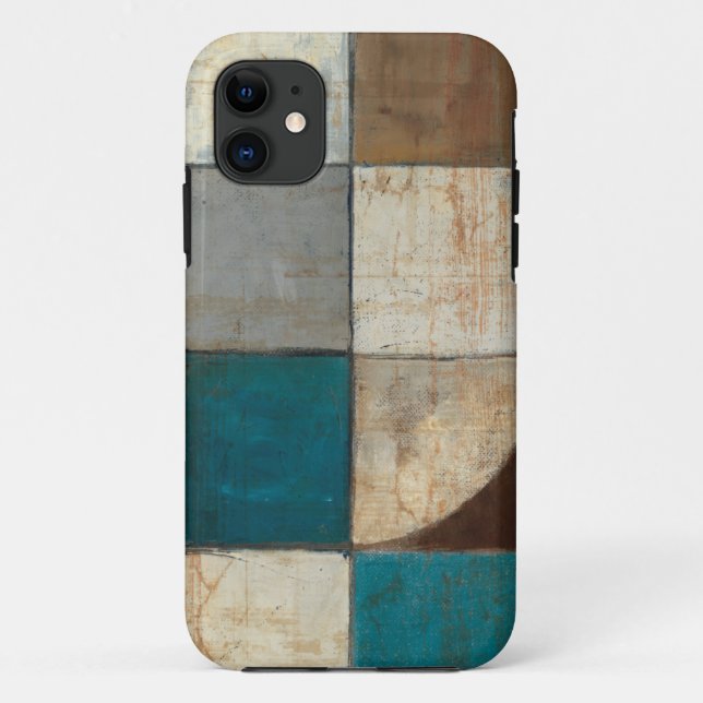 Capa Para iPhone 11 Abstrato no azul e no Brown (Verso)