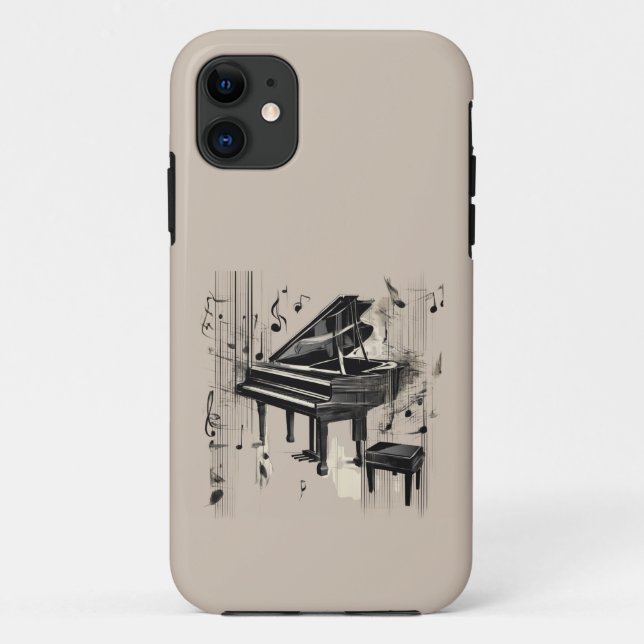 Capa Para iPhone 11 Abstrato Piano Art (Verso)
