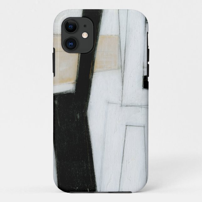 Capa Para iPhone 11 Abstrato, pintura a preto e branco (Verso)