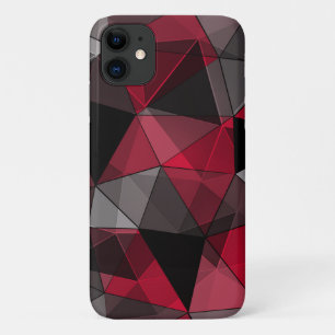 Capa Para iPhone 11 Abstrato preto, vermelho, geométrico das cinzas.