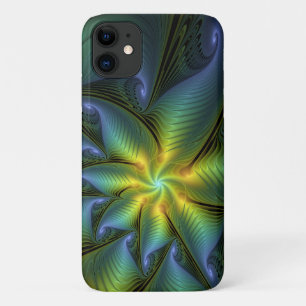 Capa Para iPhone 11 Abstrato Star, Ouro Verde brilhante Arte Fractal