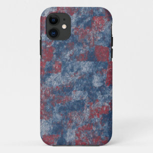 Capa Para iPhone 11 Abstrato Vermelho e Azul Textura iPhone 11 Caso