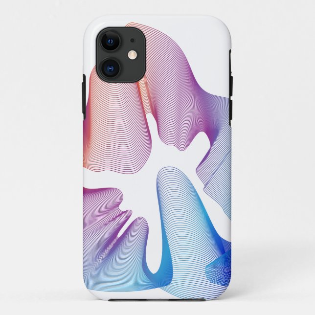Capa Para iPhone 11 Abstrato Wavy Lines Design (Verso)