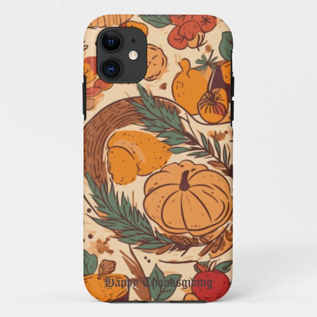 Capa Para iPhone 11 Abundância de outono (Verso)
