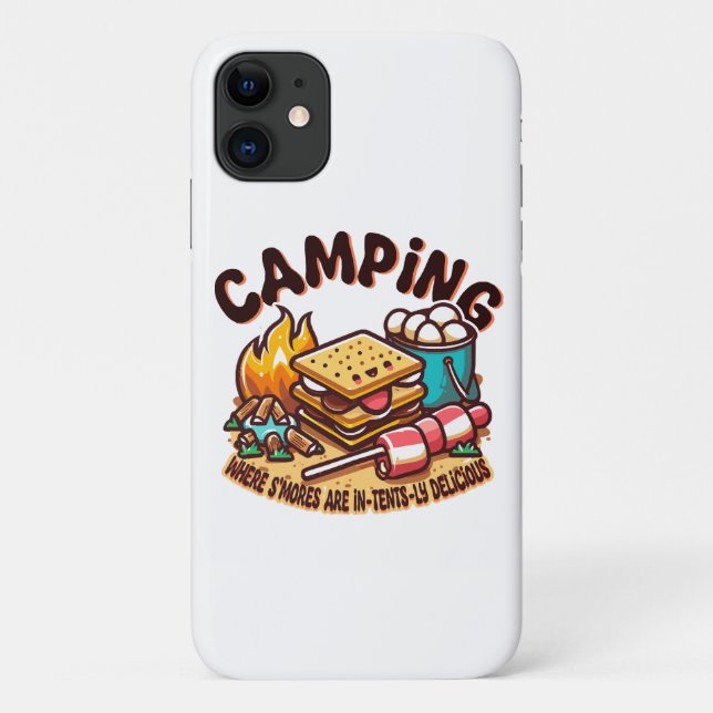 Capa Para iPhone 11 acampamento de smores (Verso)