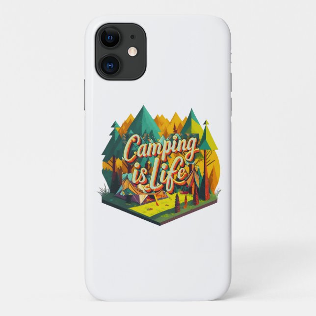 Capa Para iPhone 11 Acampamento é vida (Verso)