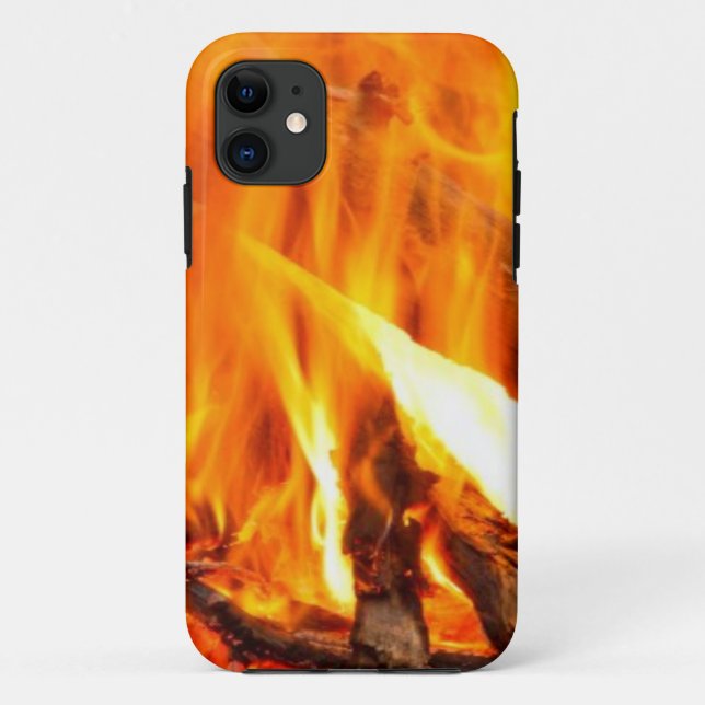 Capa Para iPhone 11 Acampamento Quente Com Madeira (Verso)