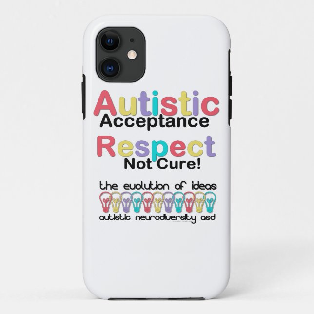 Capa Para iPhone 11 Aceitação Autista Respeito Não Cura (Verso)