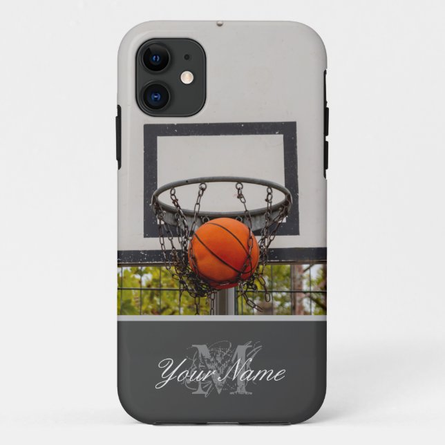 Capa Para iPhone 11 Acerte direto no campo de basquete! (Verso)