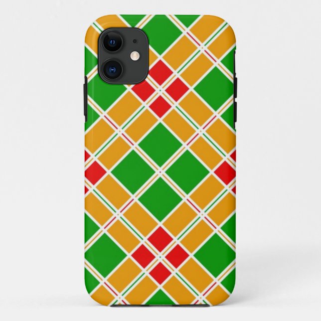Capa Para iPhone 11 Acessório de padrão verde-amarelo-claro-claro-clar (Verso)