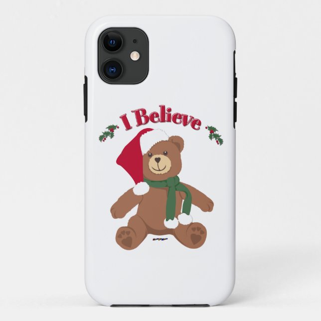 Capa Para iPhone 11 Acredito! Urso de Teddy de Natal (Verso)