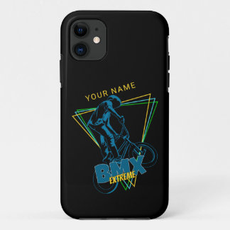 Capa Para iPhone 11 Adicionar seu nome Texto Extreme BMX Geométrico