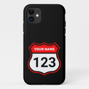 Capa Para iPhone 11 Adicione o nome de sua identificação numérica verm