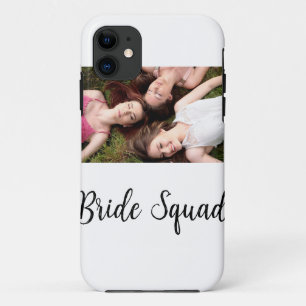Capa Para iPhone 11 Adicione o seu nome de foto: bridesmaid squad brid