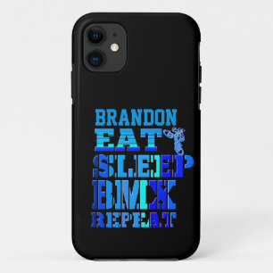 Capa Para iPhone 11 Adicione seu nome Coma o BMX Reproduzir Azul