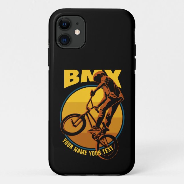 Capa Para iPhone 11 Adicione Seu Nome Texto, Controle de Voz BMX (Verso)