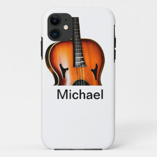 Capa Para iPhone 11 Adicione seu nome texto violino marrom música aman