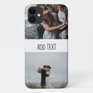 Capa Para iPhone 11 Adicione seu texto e duas fotos modernas
