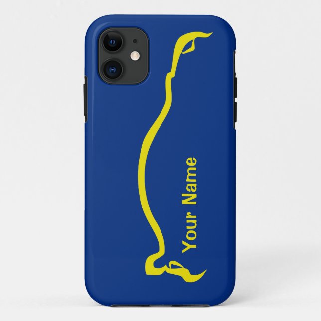 Capa Para iPhone 11 "adicione silhueta azul/amarela da WTI do seu (Verso)
