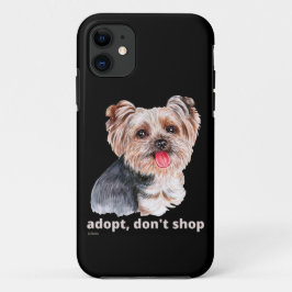 Capa Para iPhone 11 ADOPT, NÃO COMPRE (Yorkshire Terrier) cachorro bon