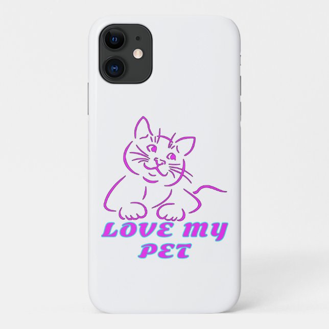 CAPA PARA iPhone 11 ADORA MEU GATO DE PINCO DE PINO (Verso)