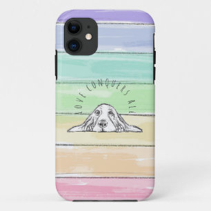 Capa Para iPhone 11 Adoro conquistas todos os cães do arco-íris