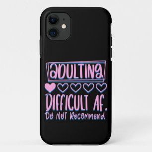 Capa Para iPhone 11 Adultos Engraçados Difíceis AF Não Recomendariam