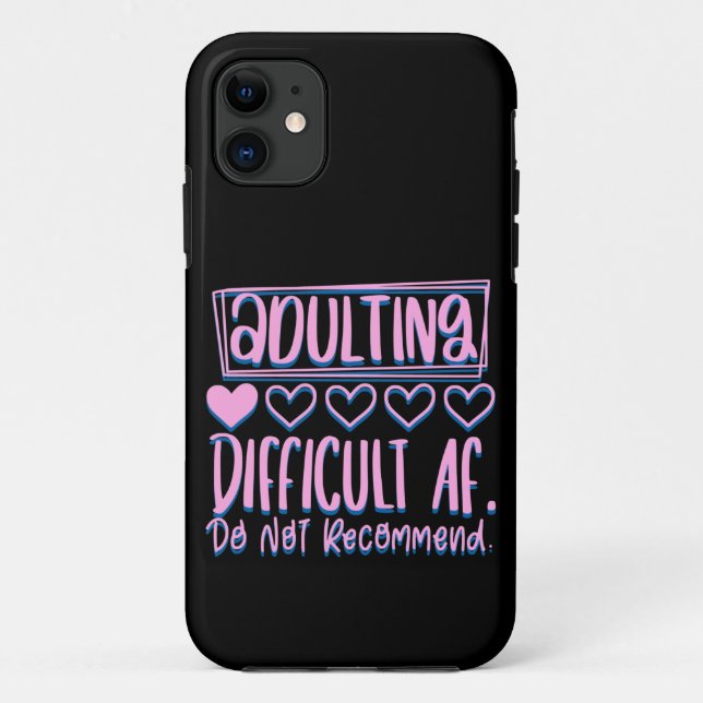 Capa Para iPhone 11 Adultos Engraçados Difíceis AF Não Recomendariam (Verso)