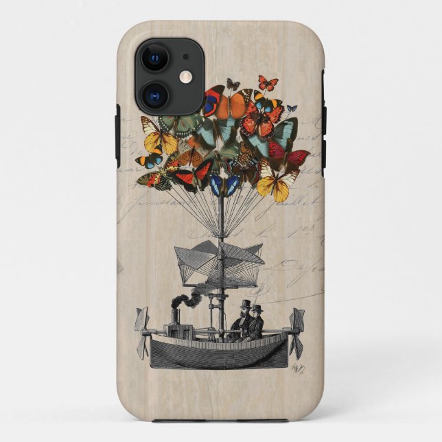 Capa Para iPhone 11 Aeroporto de Borboleta 2 (Verso)