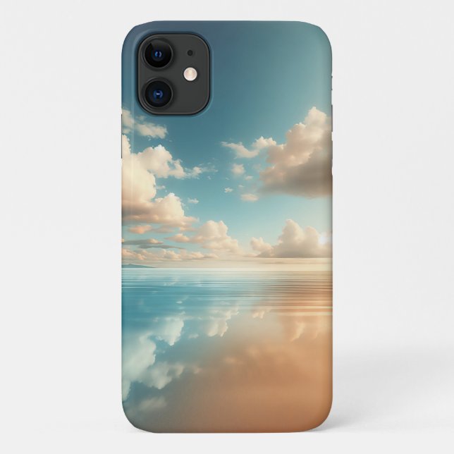 Capa Para iPhone 11 Aesthetic Sky Reflection on Calm Water - Dreamy Bl (Verso)