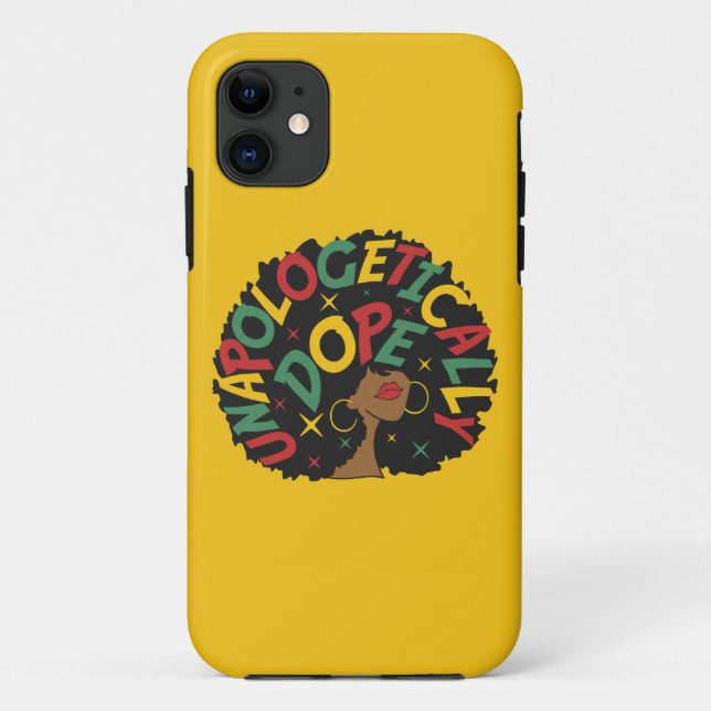 Capa Para iPhone 11 Afro Negro Afro-se sem desculpas (Verso)