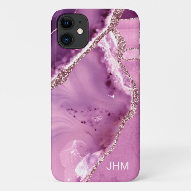 Capa Para iPhone 11 Agato Roxo Elegante (Verso)